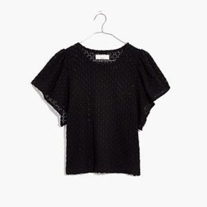 Madewell Eyelet Flutter Sleeve Top (NWT)